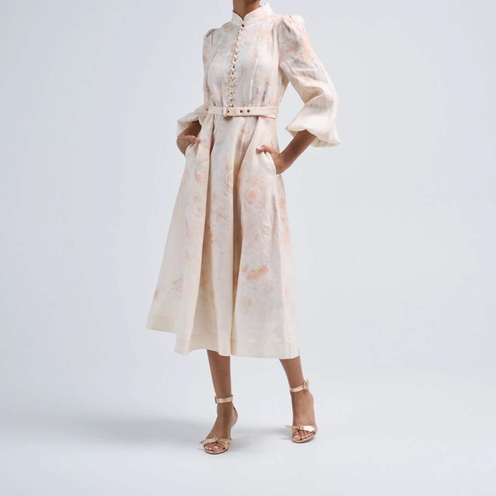 Zimmermann Crush buttoned midi Floral Long Sleeve Dress. Size 1. New with tags - Picture 4 of 13